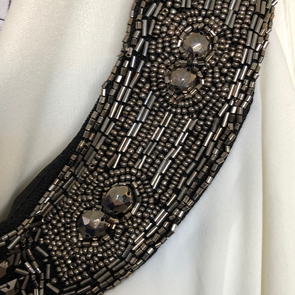 Black + White dress with embellished neckline - Picture 4 of 5